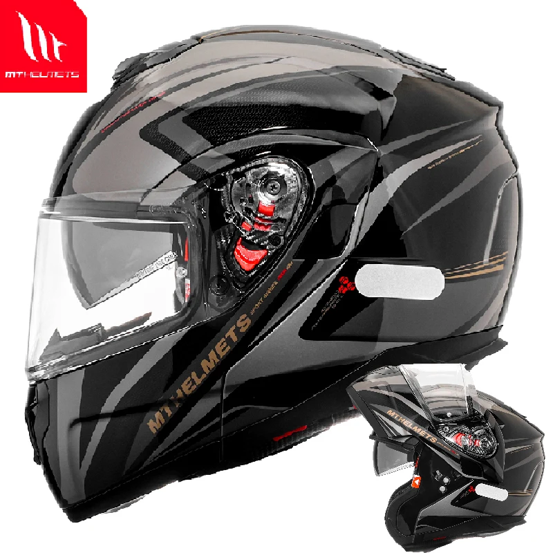 Full Face Motorcycle Helmet With Bluetooth - 2025 Original MT ATOM SV Flip