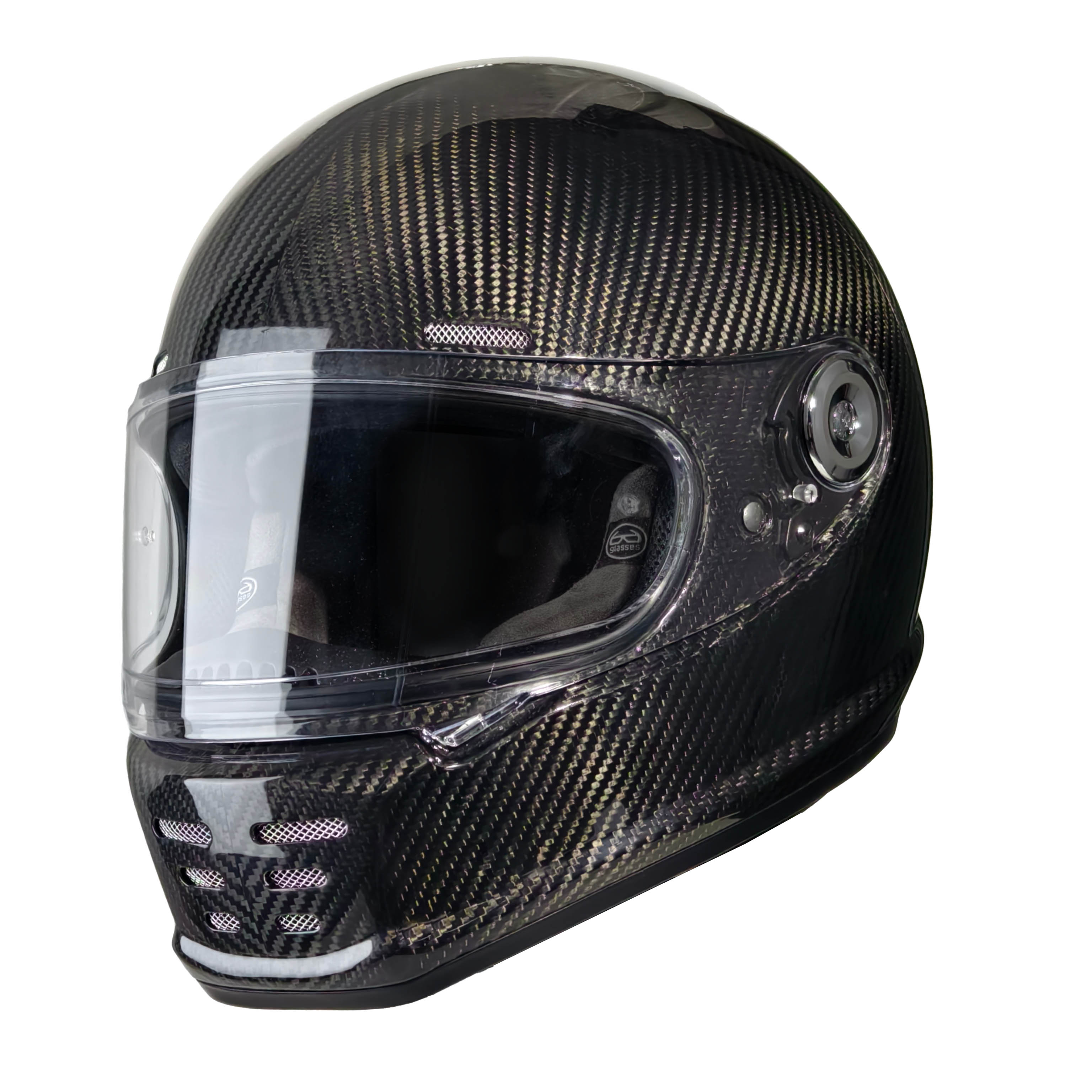 3K Carbon Fiber Retro Full Fac - Full Face Motorcycle Helmet With Bluetooth 评论和价格