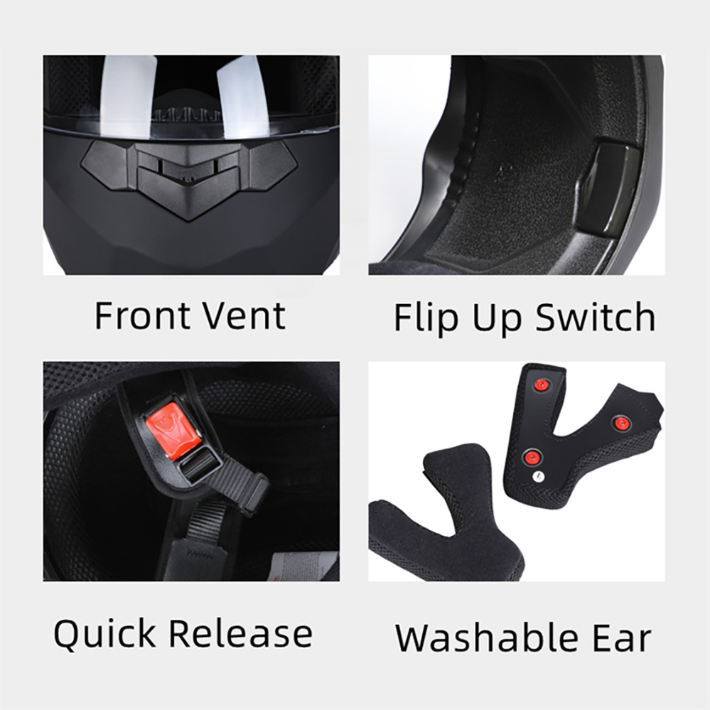 Modular Double Lens Motorcycle - Full Face Motorcycle Helmet With Bluetooth 评论和价格