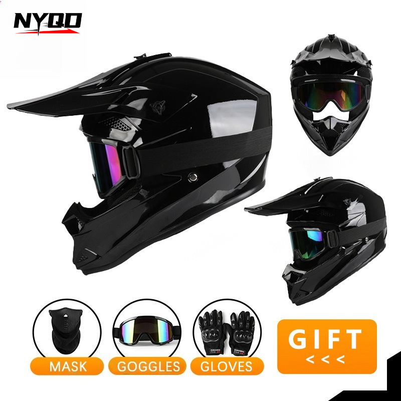 4 Seasons Breathable Full Face - Off Road Motocross Helmet Goggles Set 评论和价格