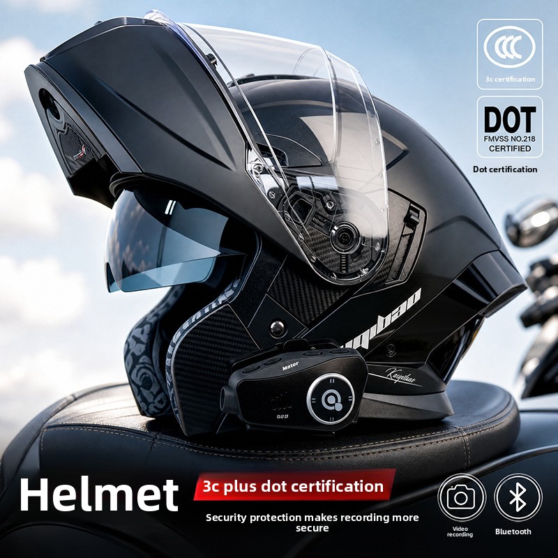 Kuqibao 3C Certified Motorcycl - Full Face Motorcycle Helmet With Bluetooth 评论和价格